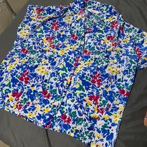 Vintage Floral Women’s Button-Up Blouse